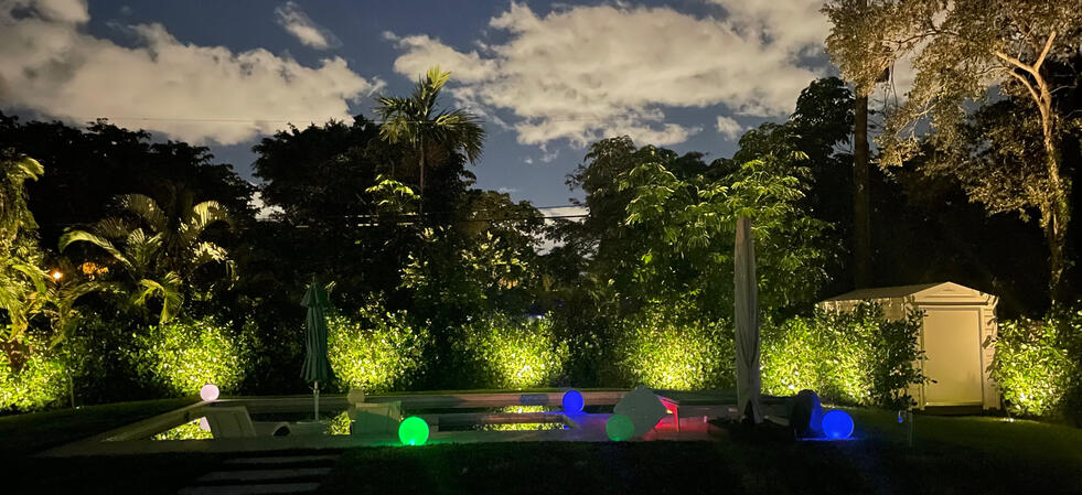 Well lights on hedges
